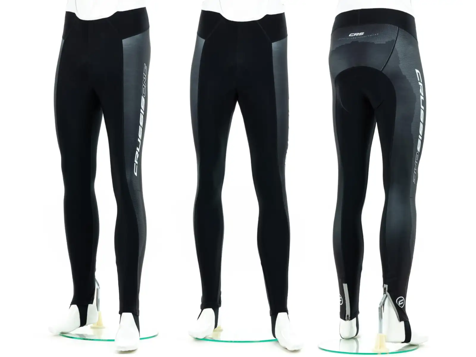 Crussis One men's bib shorts with pad black/white