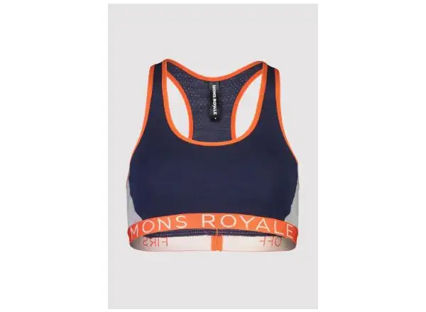 Mons Royale Sierra Sports bra Navy/Orange Smash
