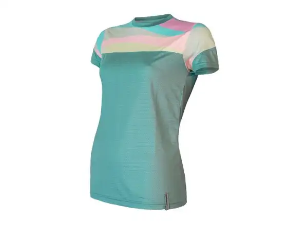 Sensor Coolmax Impress women's T-shirt short sleeve Mint/Stripes