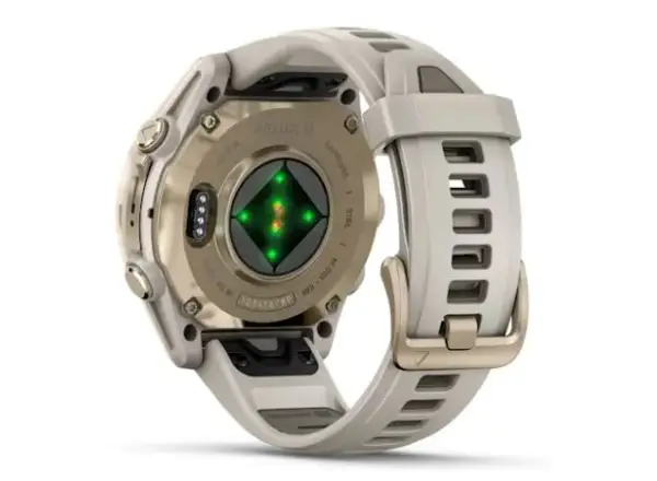Garmin fenix 8 - 43 mm AMOLED Sapphire smart watch Soft Gold Fog grey