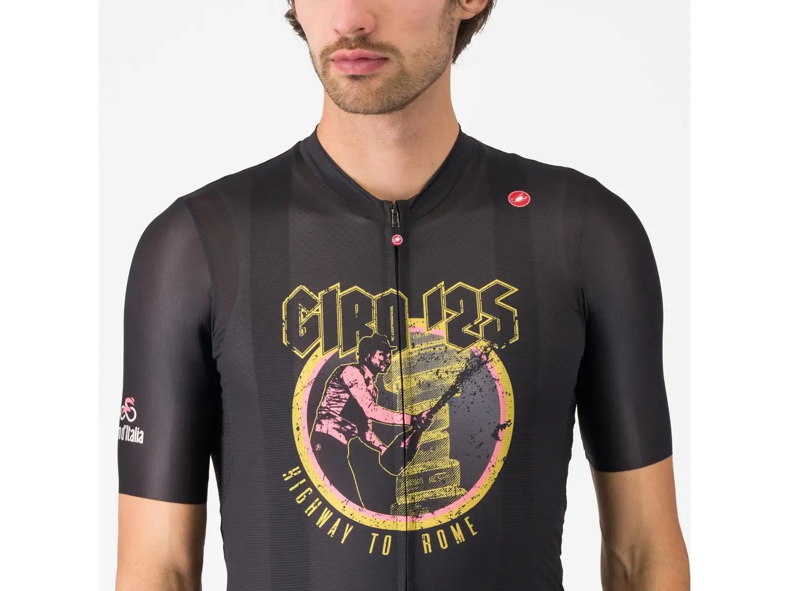 Castelli Giro Highway To Rome men's jersey short sleeve Nero