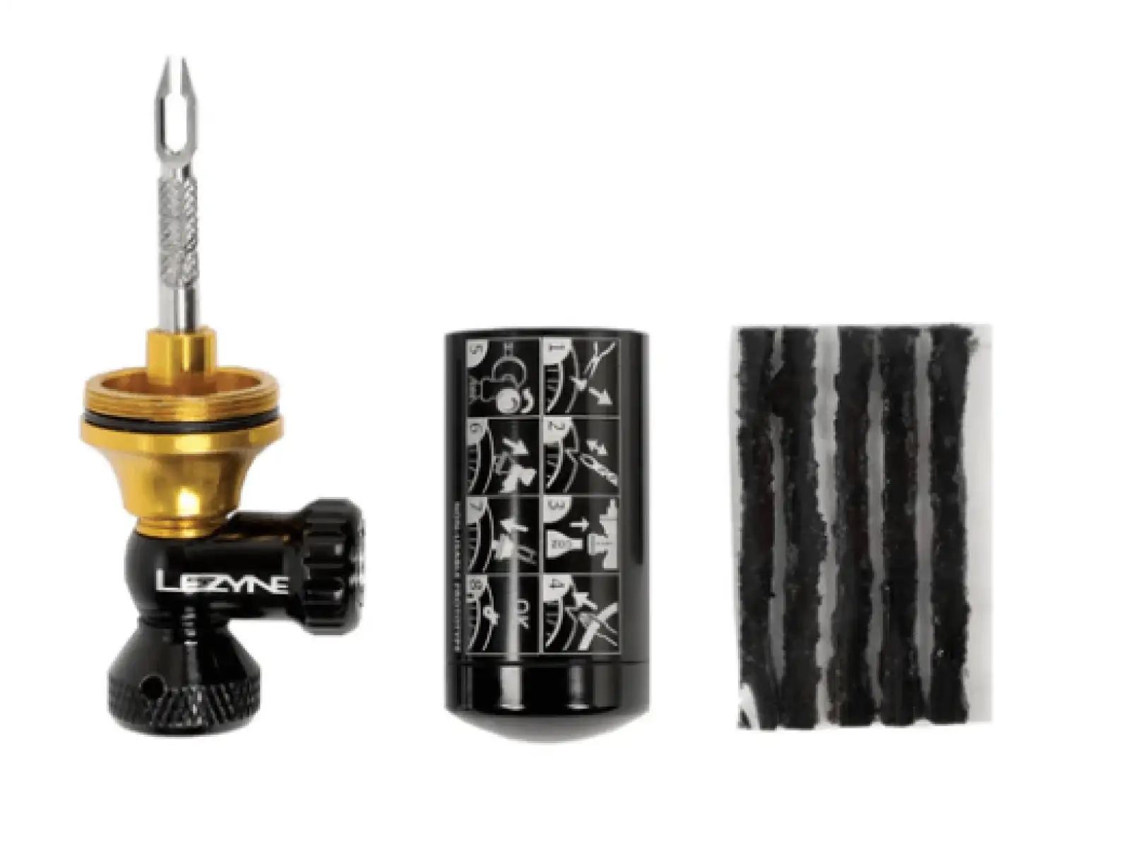 Lezyne Tubeless CO2 kit for repairing tubeless tires with cartridge Blaster Black