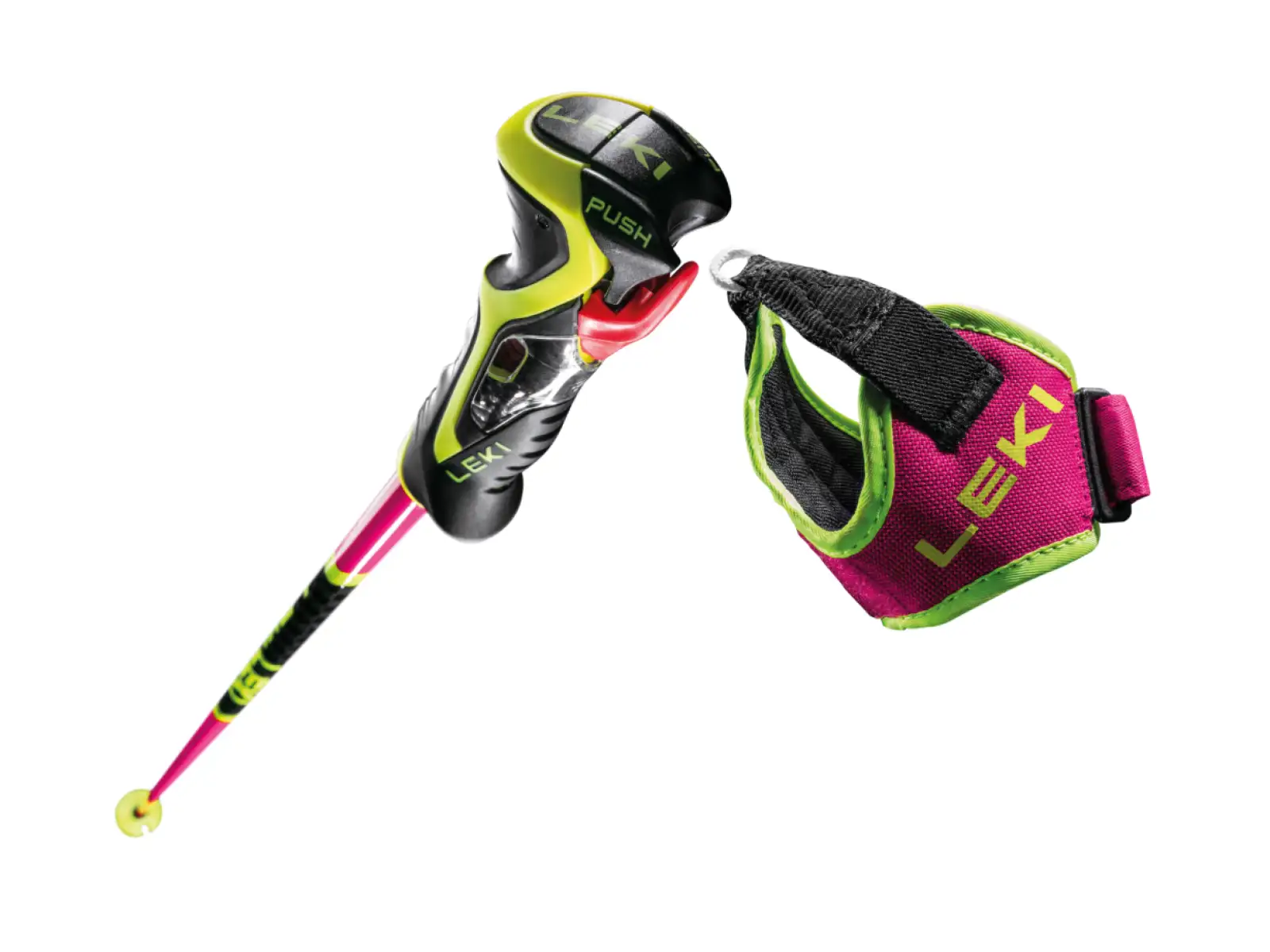 Leki WCR TBS SL 3D alpine poles Neonpink/Black/Neonyellow