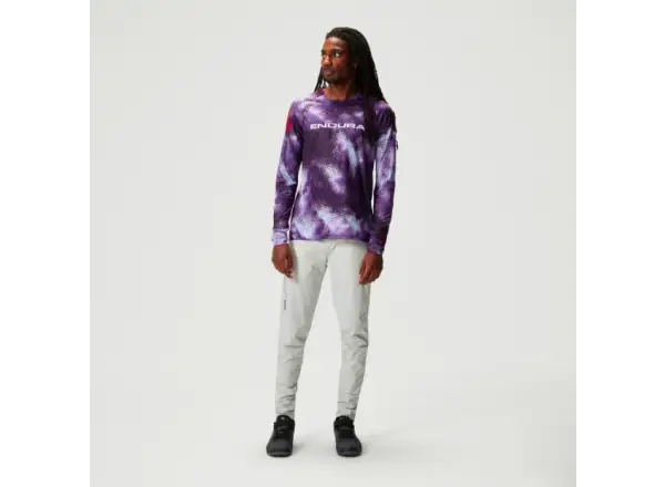 Endura Pixel Cloud men's long-sleeve jersey Purple