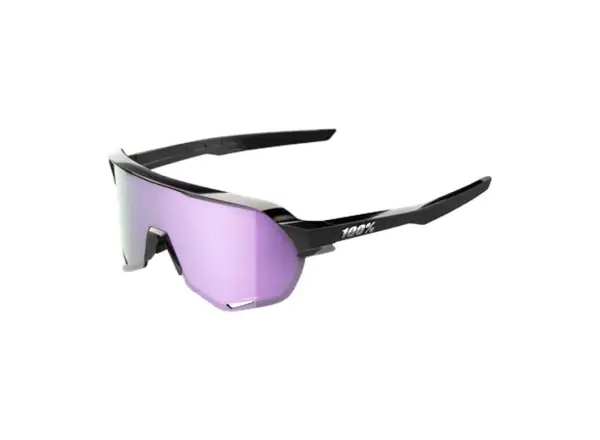 100% S2 sunglasses Polished Black/HiPER Polarized Lavender Mirror