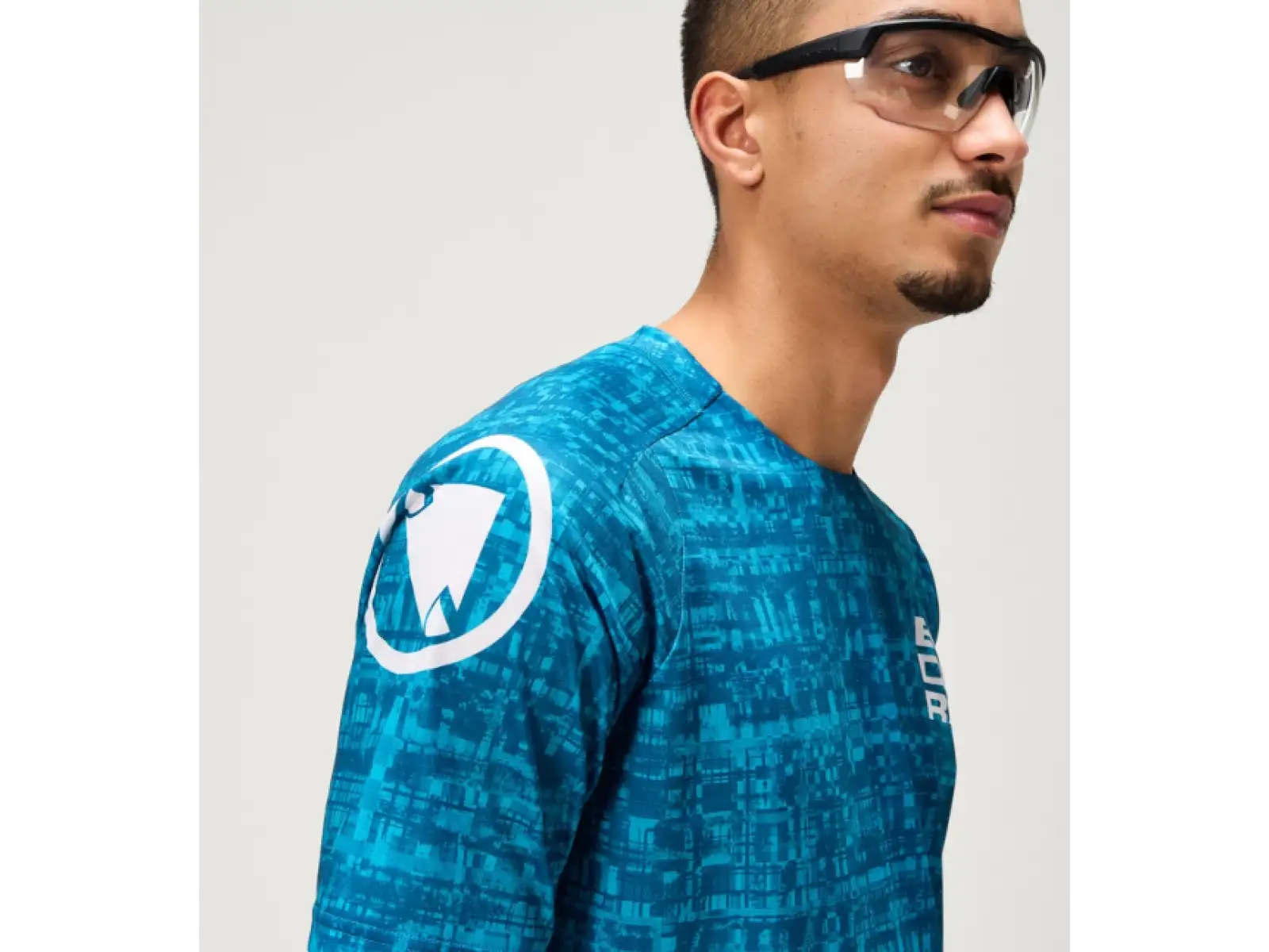 Endura LTD Grid Print men's jersey short sleeve Atlantic