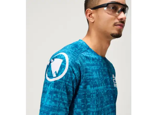 Endura LTD Grid Print men's jersey short sleeve Atlantic