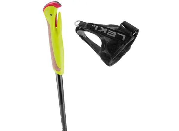 Leki XTA 5.5 Jr. children's cross-country poles Black/White/Neon yellow