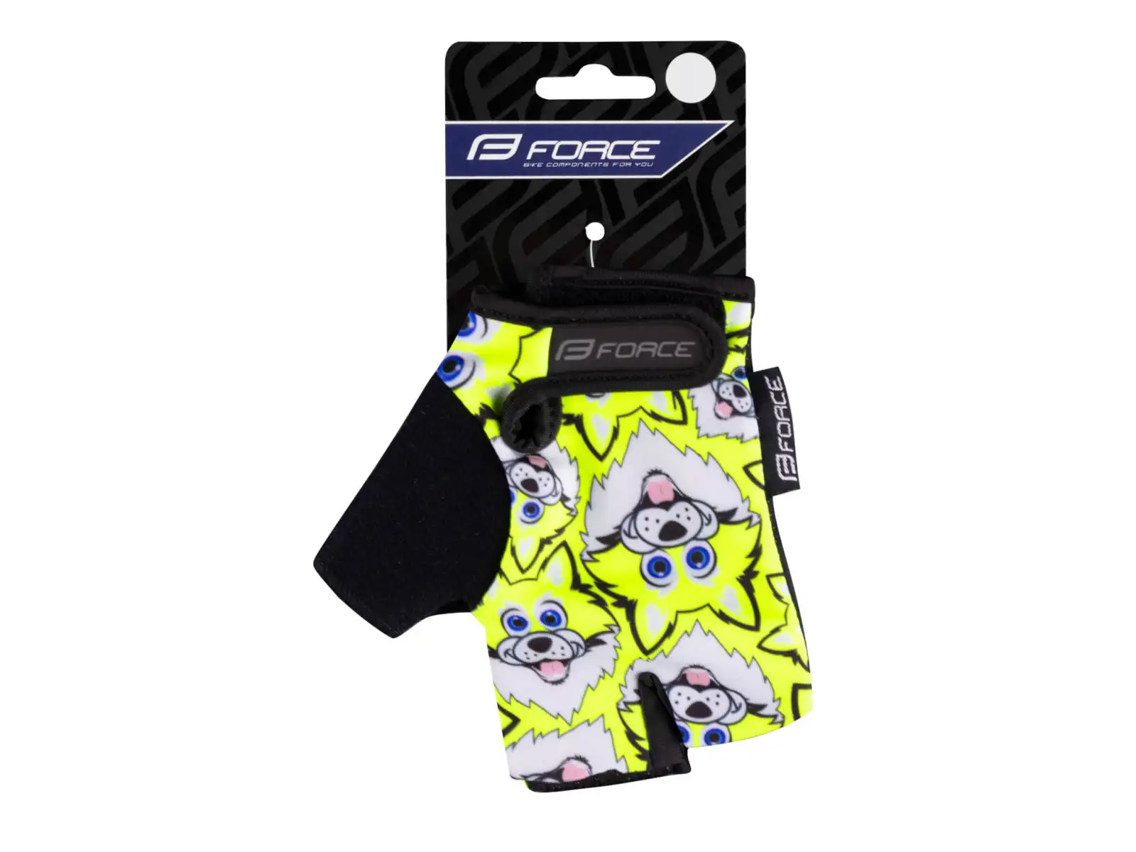 Force Wolfie Kid children's three-finger gloves fluo
