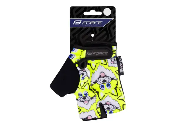 Force Wolfie Kid children's three-finger gloves fluo