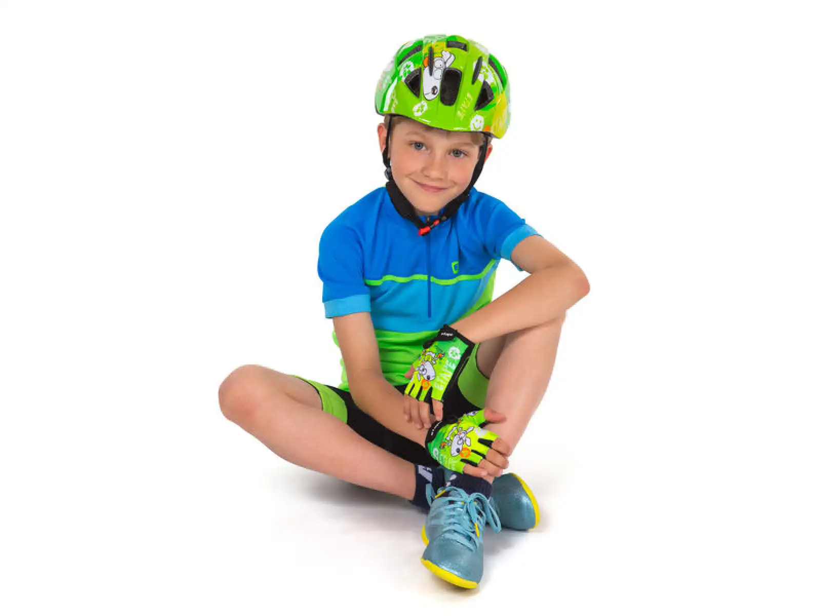 Etape tiny children's cycling gloves short green