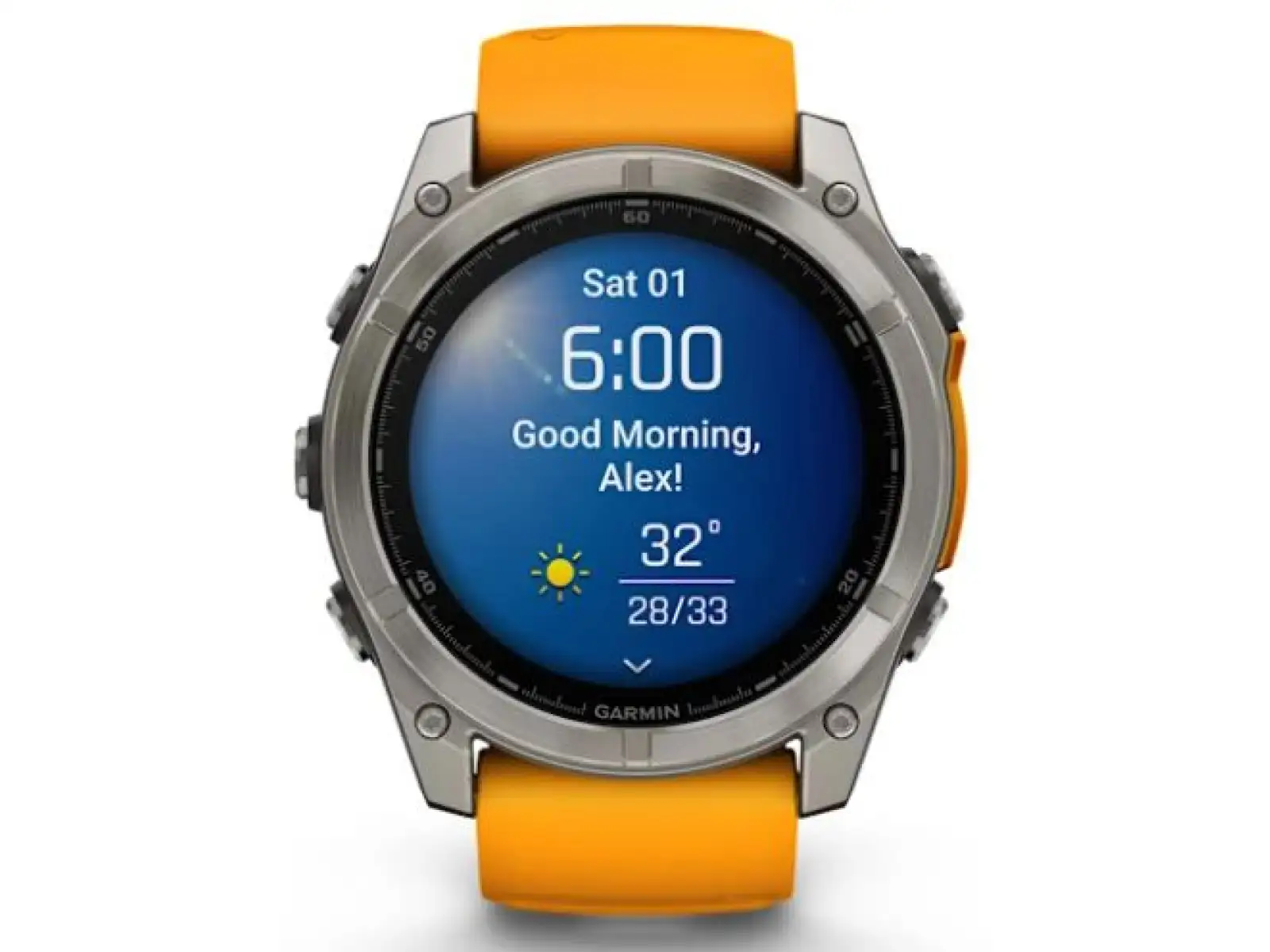 Garmin fenix 8 - 51 mm AMOLED Sapphire smart watch Titanium Orange/Graphite