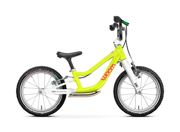 Woom GO 1 PLUS kids balance bike neon lime
