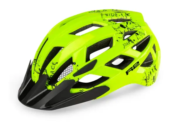 R2 Lumen Junior children's helmet neon yellow/black glossy
