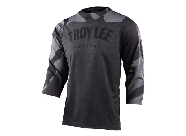 Troy Lee Designs Ruckus Men's 3/4 Sleeve Camber Camo Jersey, black heather