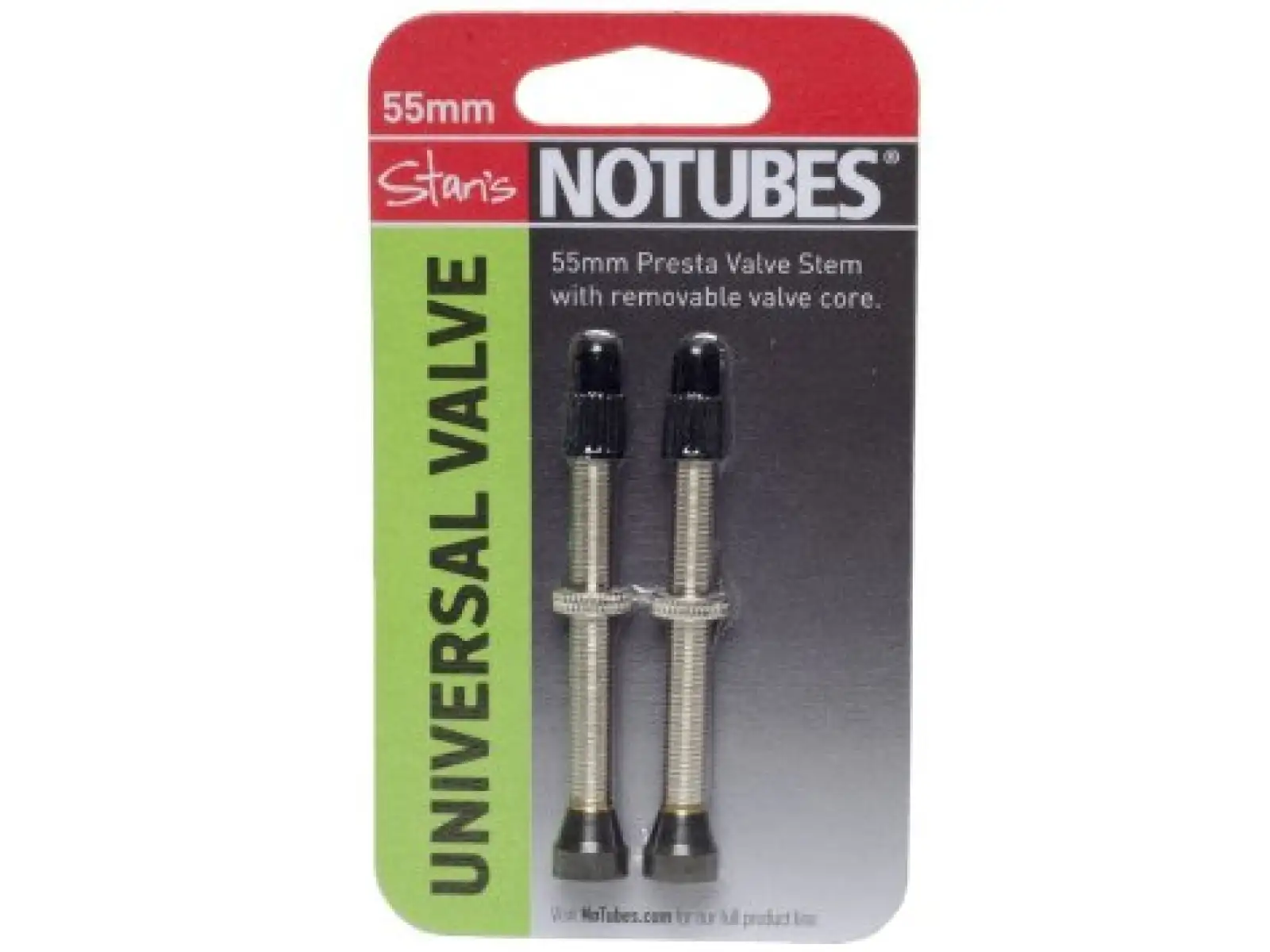 No Tubes Universal Tubeless Valves 55 mm – pair