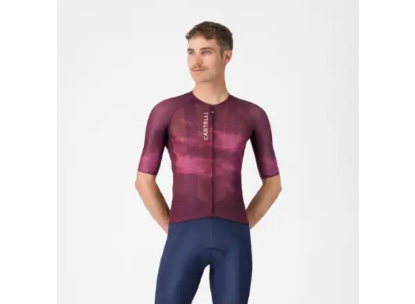 Castelli Climber's A/C men's jersey short sleeve Deep Bordeaux/White