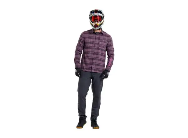 Troy Lee Designs Grind Flannel men's shirt Plaid Deep Purple