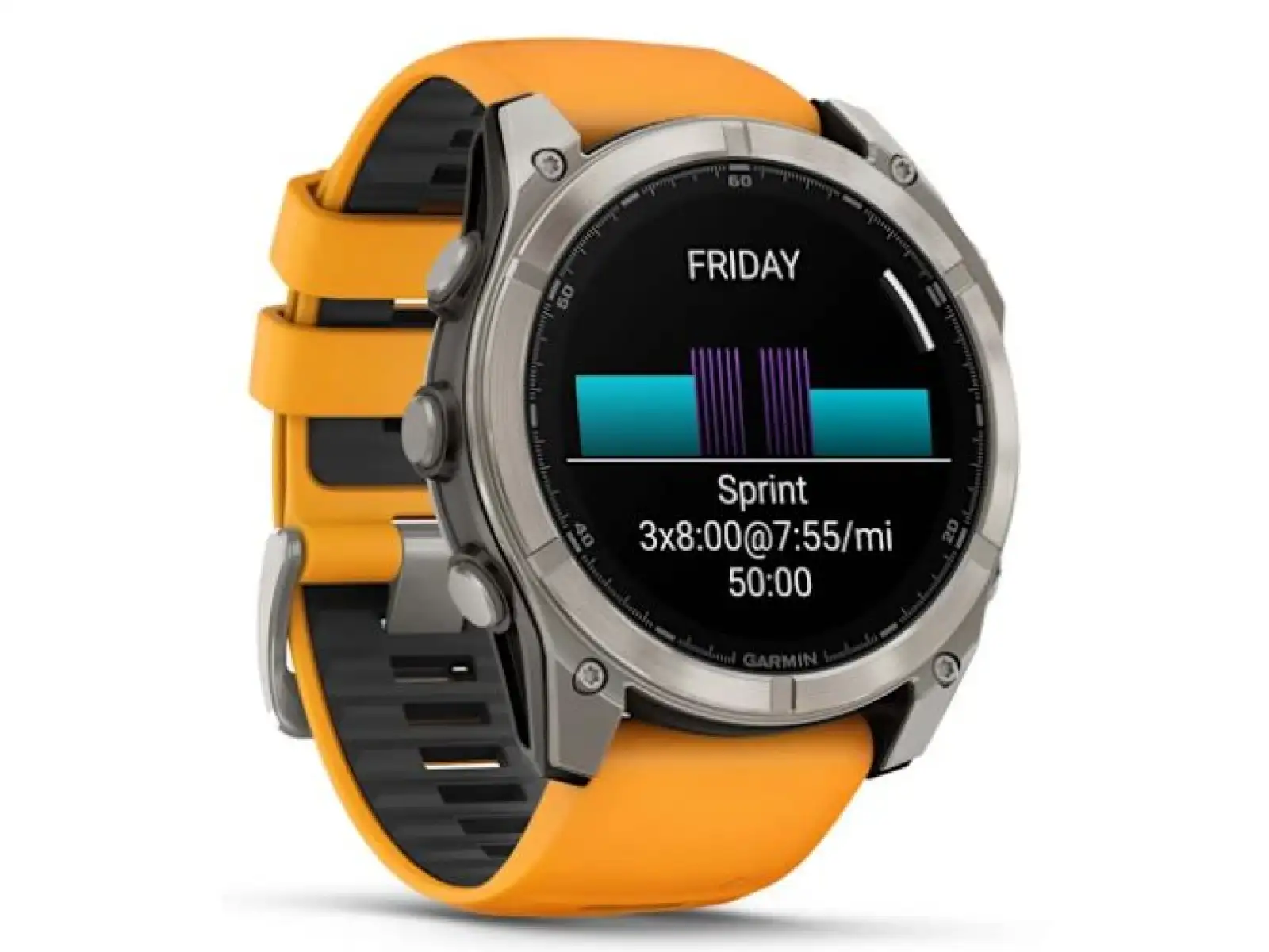 Garmin fenix 8 - 51 mm AMOLED Sapphire smart watch Titanium Orange/Graphite