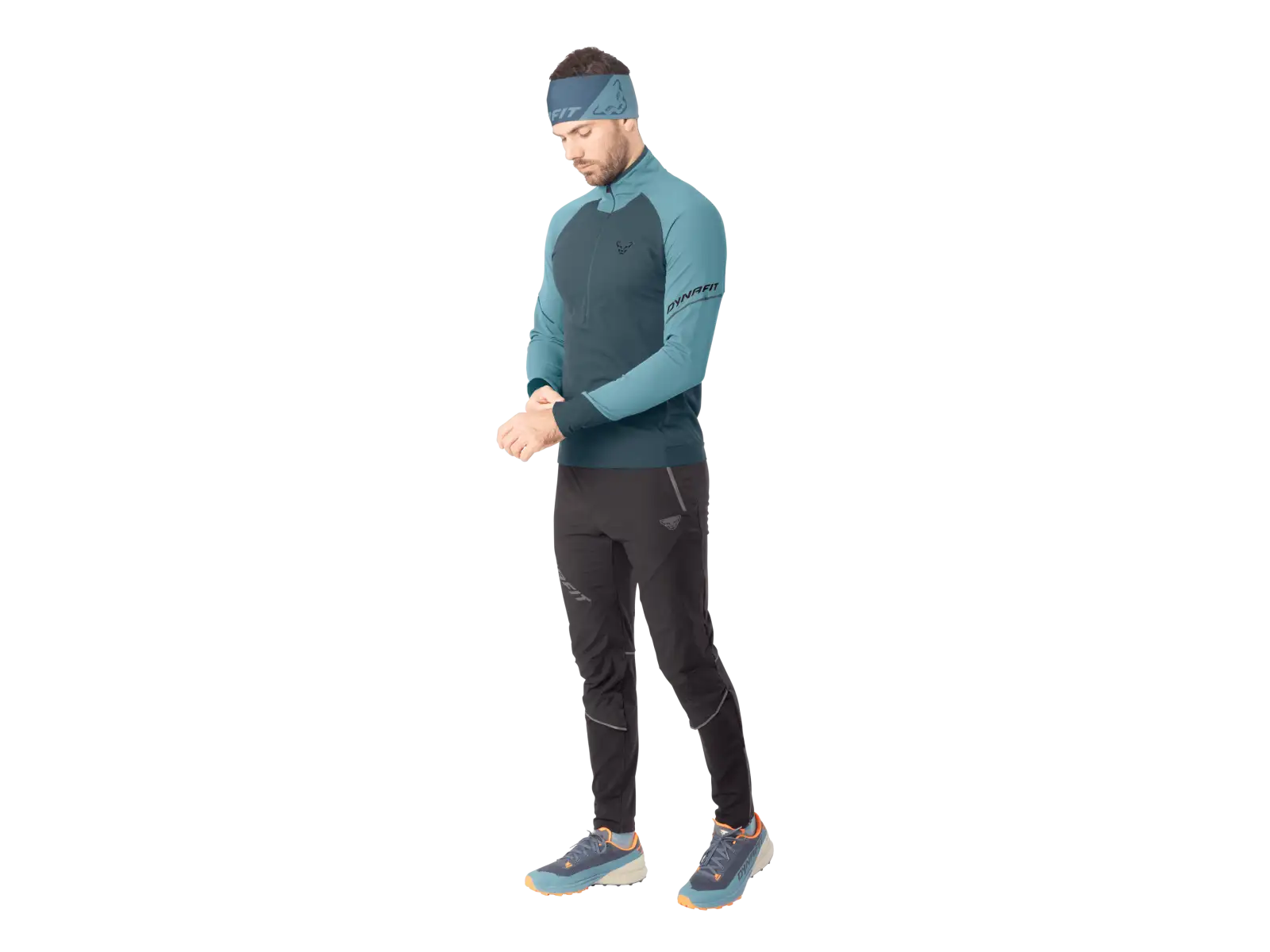 Dynafit Aalpine Zip men's running T-shirt long sleeve Smoke blue/0720