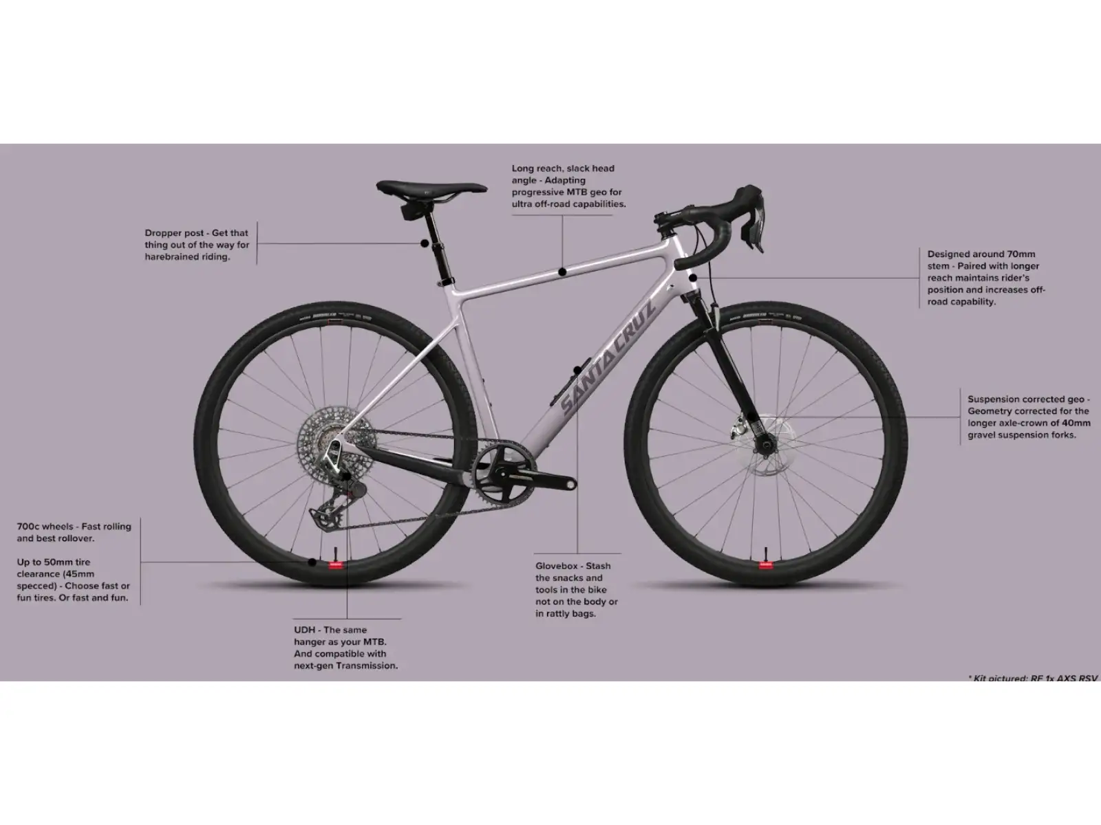 Santa Cruz Stigmata 4 CC gravel frame Gloss Purple Granite