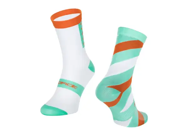 Force Slanted cycling socks white/green