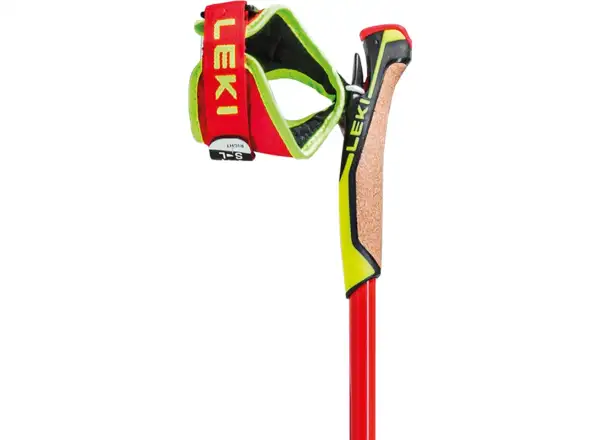 Leki HRC Max Poles cross-country ski poles Bright Red/Neon Yellow/Carbon Structure