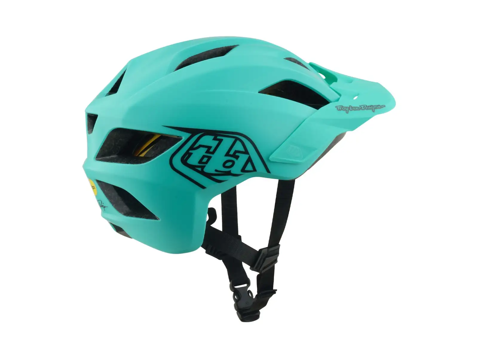 Troy Lee Designs Youth Flowline MIPS kids helmet Point Charcoal/Real Teal