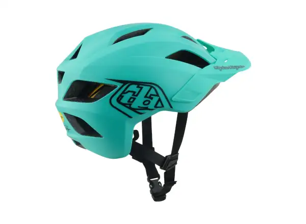 Troy Lee Designs Youth Flowline MIPS kids helmet Point Charcoal/Real Teal