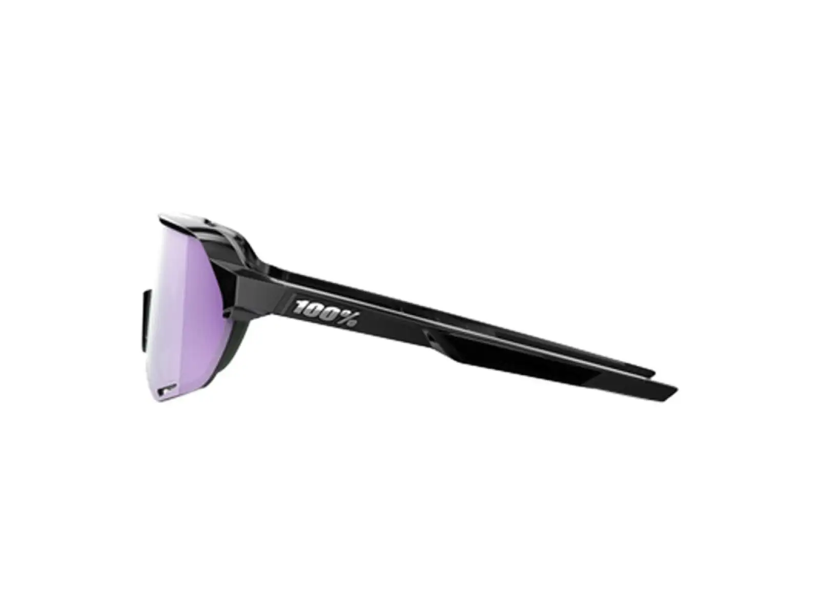 100% S2 sunglasses Polished Black/HiPER Polarized Lavender Mirror