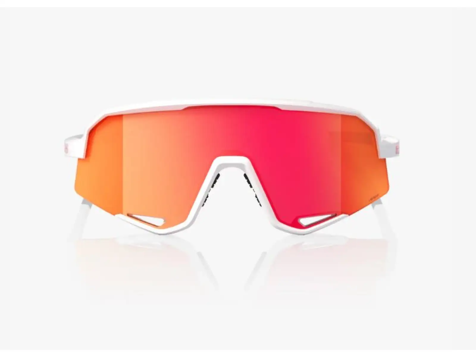 100% Slendale Matt White/HiPER Red Multilayer Mirror Sunglasses