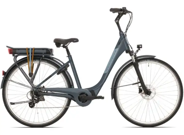 Rock Machine Cityride e100 SD urban e-bike Silver Stahl/Blue Silver