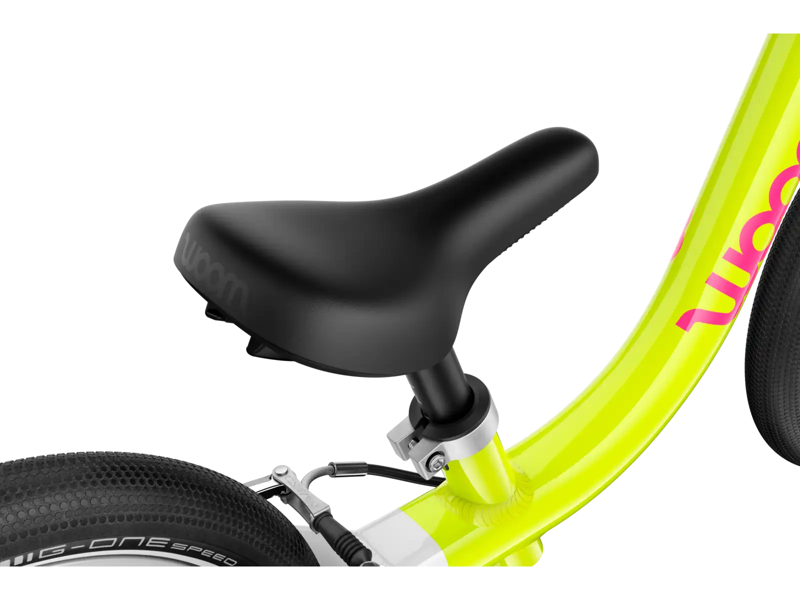 Woom GO 1 kids balance bike neon lime