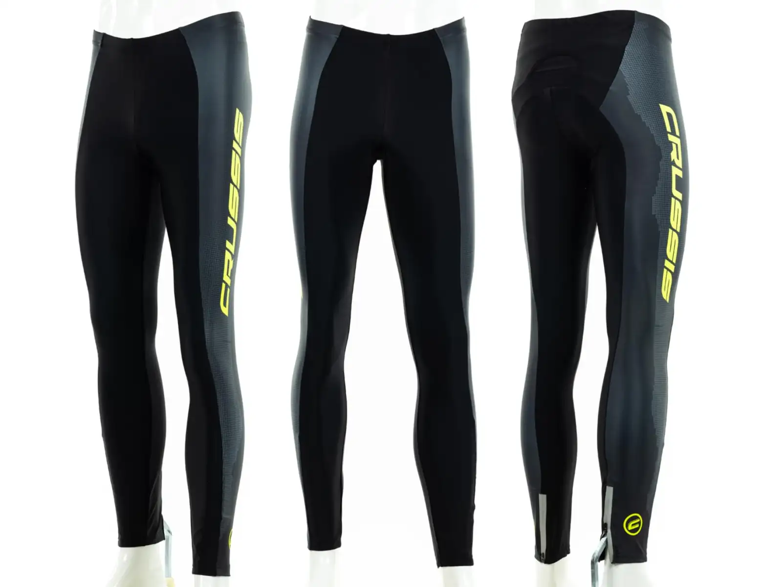 Crussis men's elastic pants black/yellow