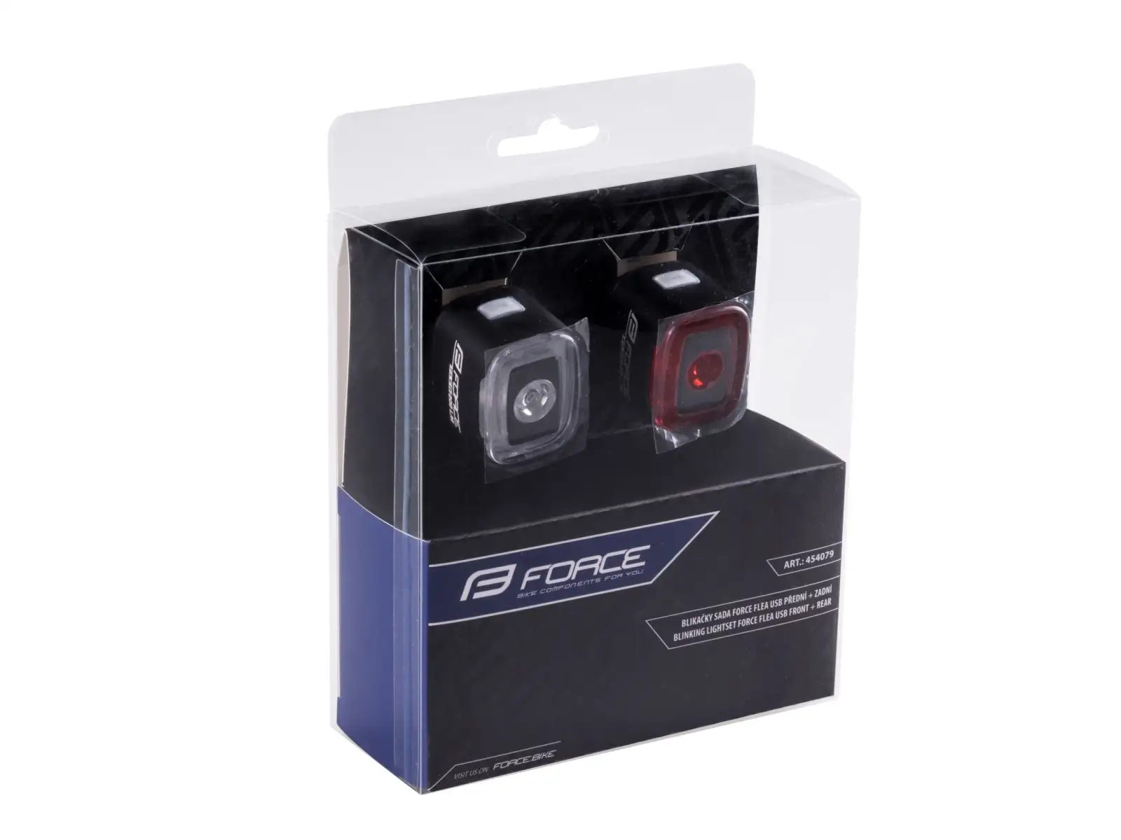 Force Flea set of flashlights 200 LM front and rear USB black