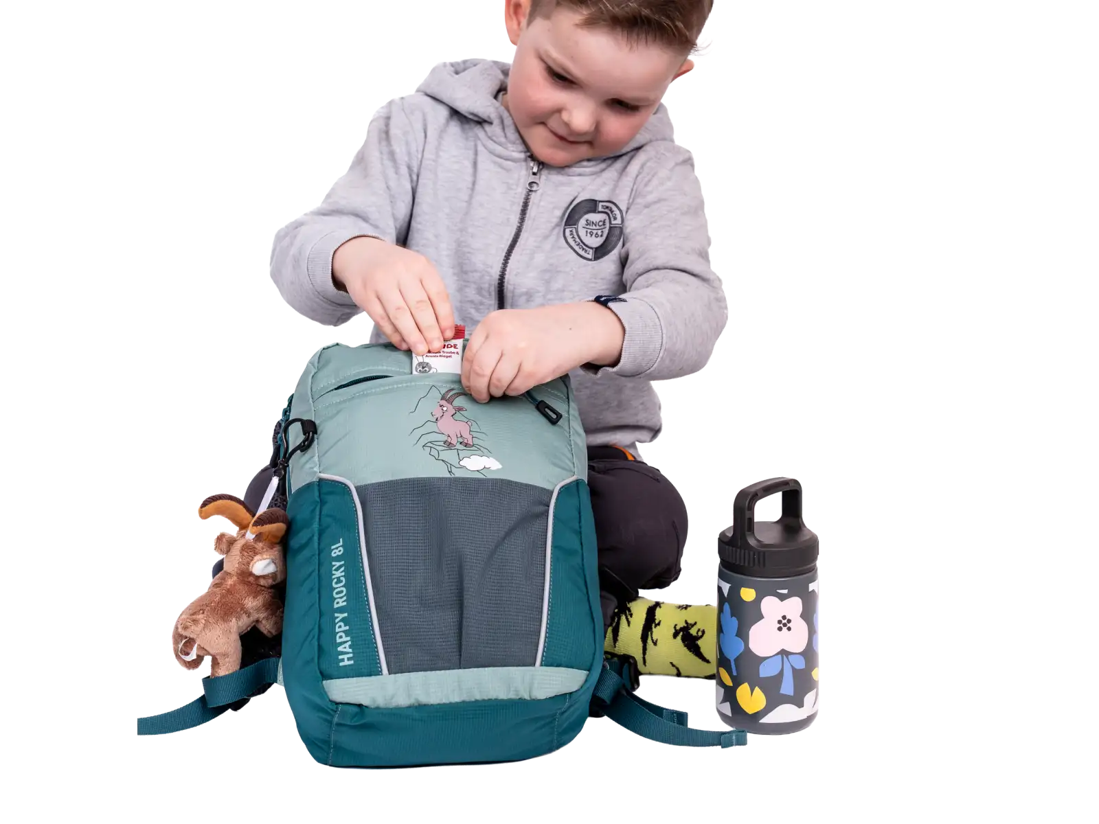 Kohla Happy Rocky 8 children's hiking backpack Beryl Green