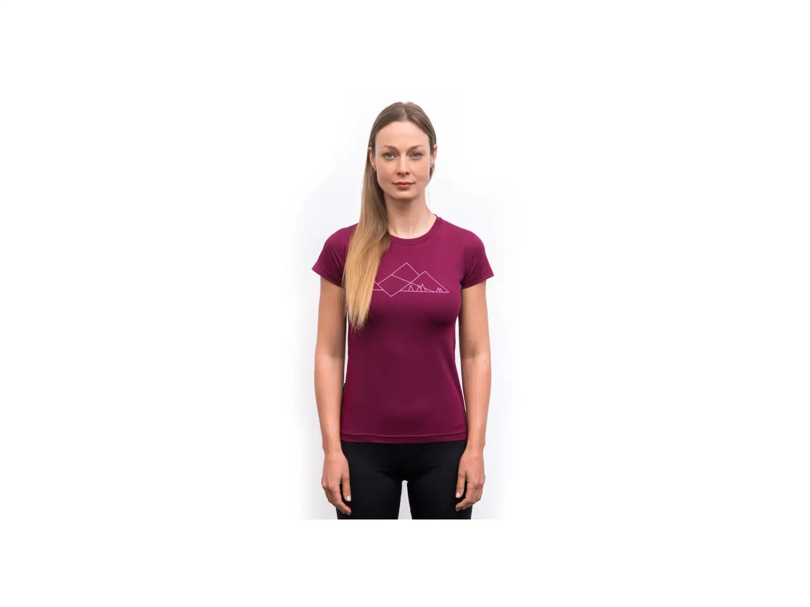 Sensor Coolmax Geo Mountains women's T-shirt short sleeve Lilla