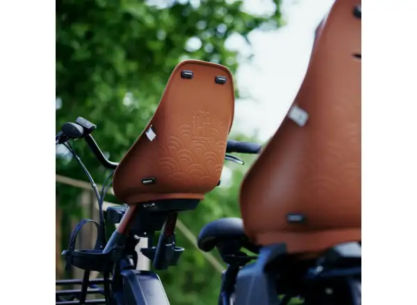 Urban Iki BIO child seat front with adapter for stem Haniwa Brown/Bincho Black