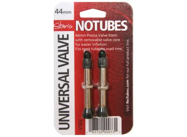 No Tubes Universal Tubeless Valves 44 mm – pair