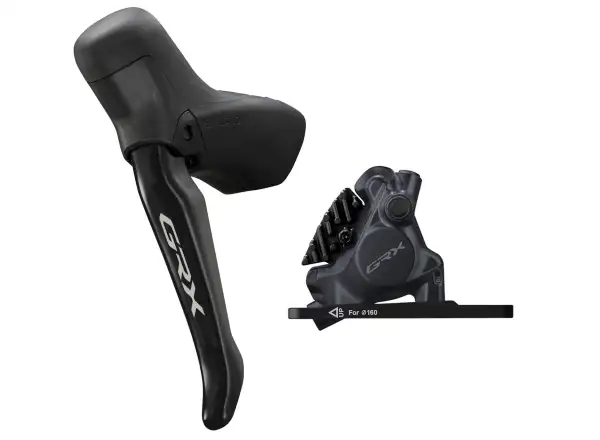 Shimano GRX BR-RX410 + BL-RS717 front (left) disc brake, J-kit, polymer with cooler