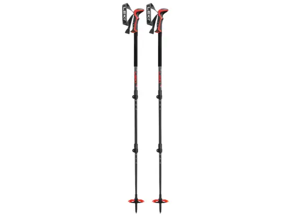 Leki Haute Route 3 ski touring poles Dark anthracite/Dark red/Black