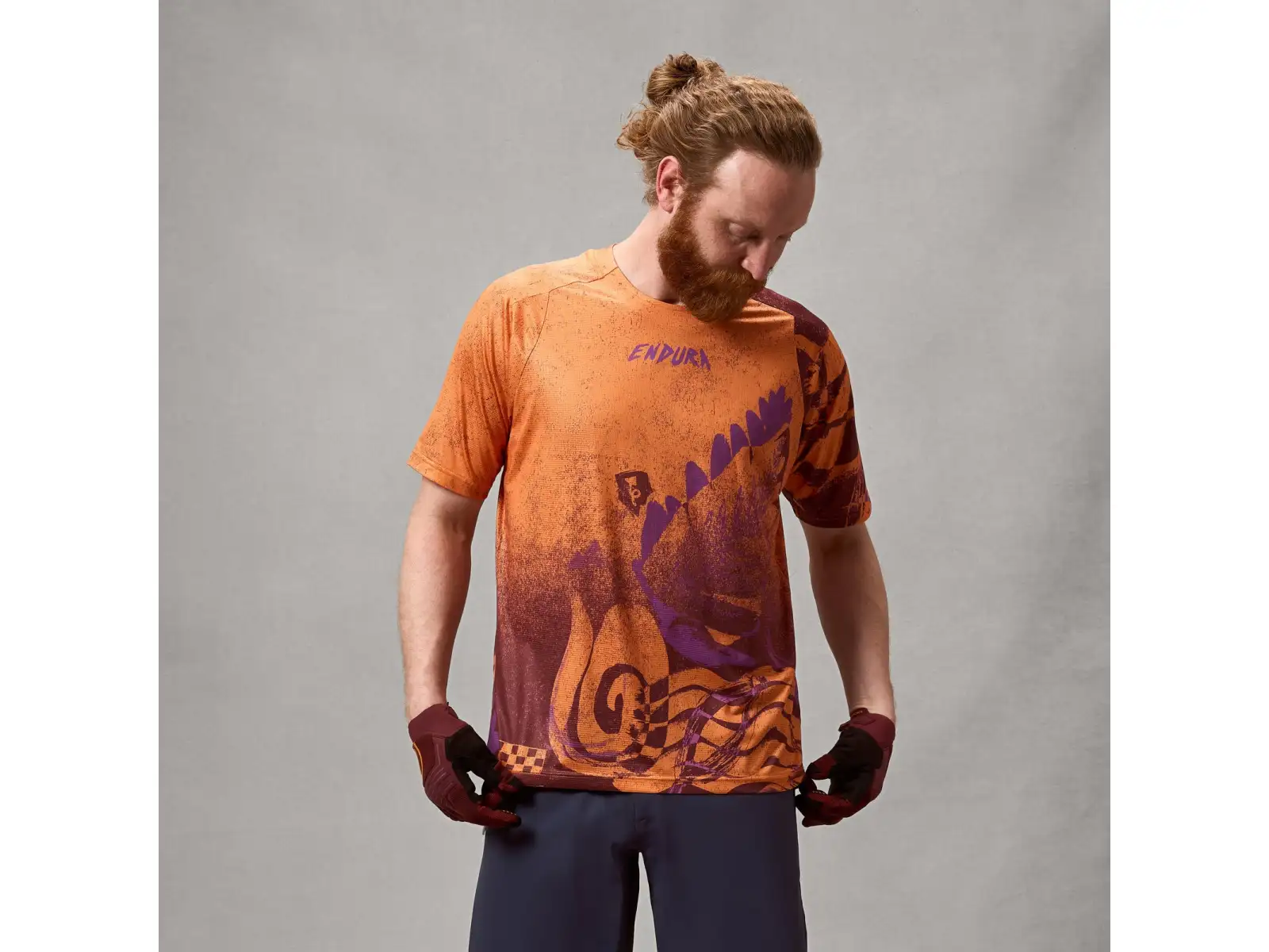 Endura Singletrack men's jersey short sleeve Orange