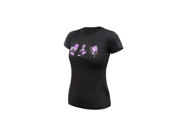 Sensor Merino Air Bloom women's t-shirt short sleeve black
