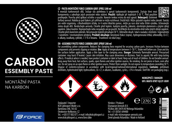 Force Carbon Grip 200 ml lubricant spray
