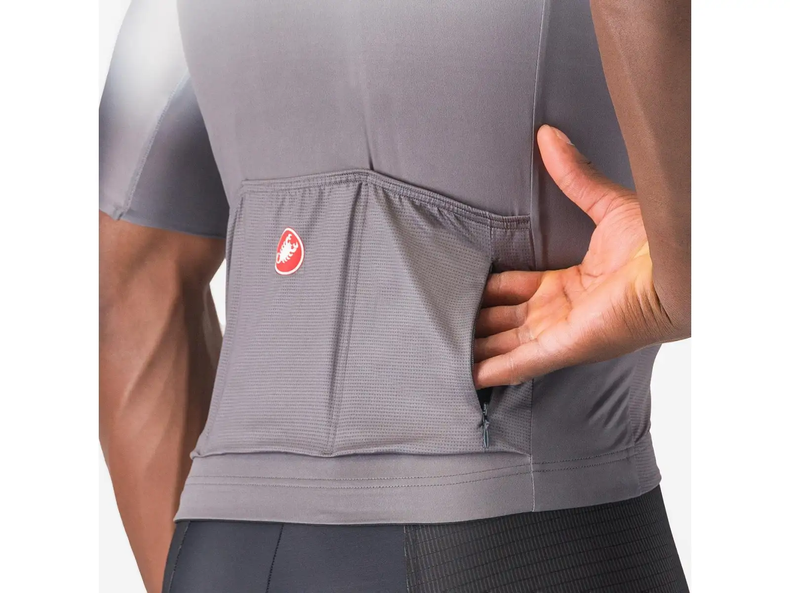 Castelli UPF men's jersey short sleeve Silver Grey