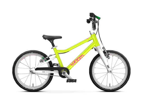 Woom GO 3 kids bike neon lime