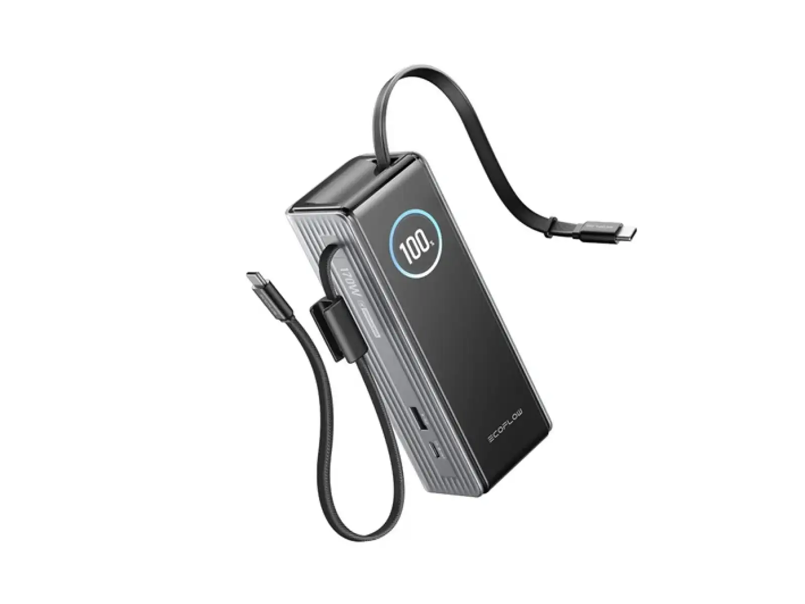 EcoFlow Rapid Power Bank (25000mAh,170W) 2x100W built-in USB-C cable - silver