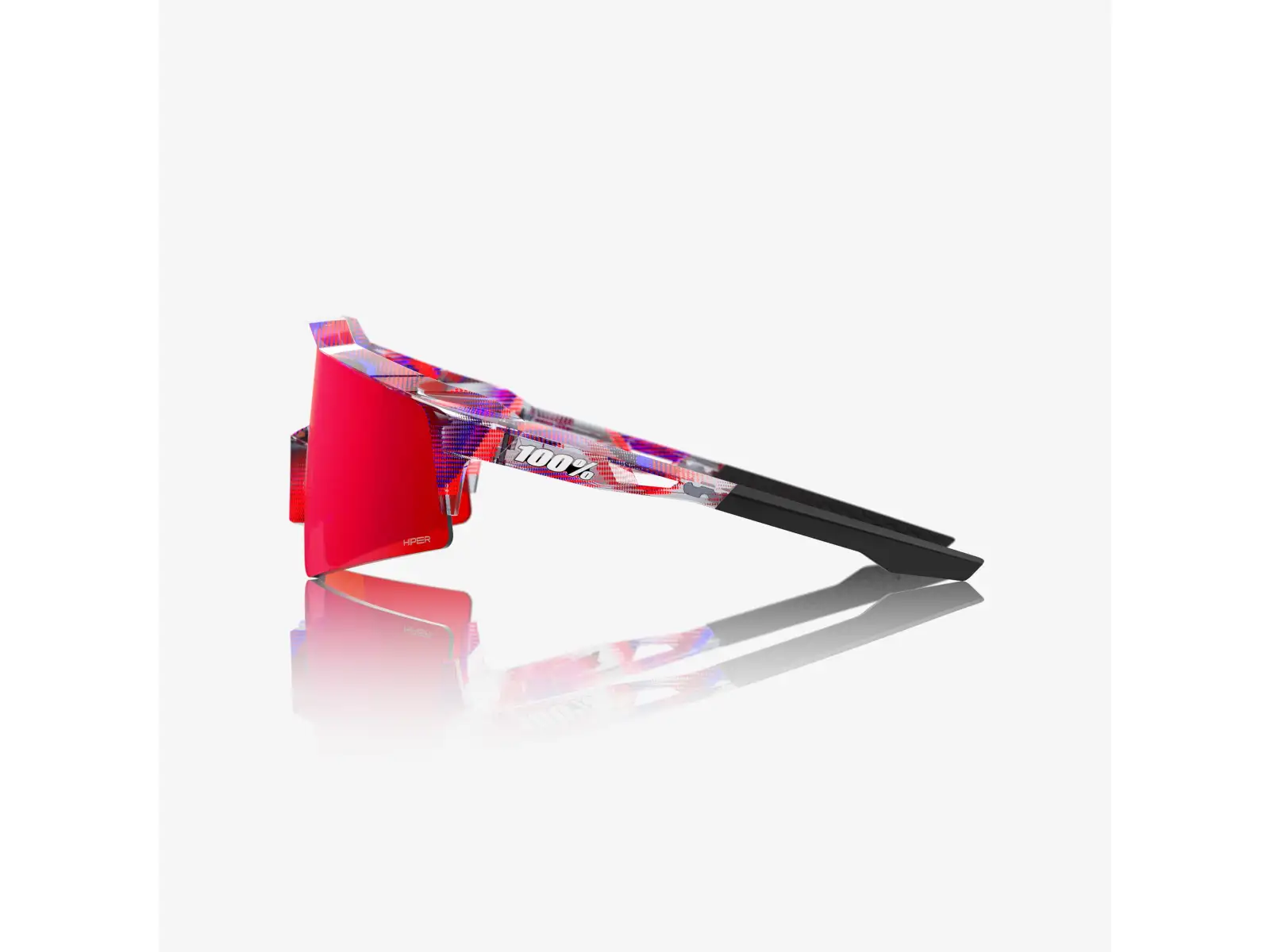 100% Speedcraft SL glasses FDJ Gloss Translucent Red/Blue/HiPER Fire Red Mirror Lens