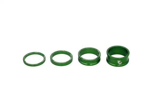 Wolf Tooth set of spacers 3,5,10,15 mm for stem 1 1/8" green