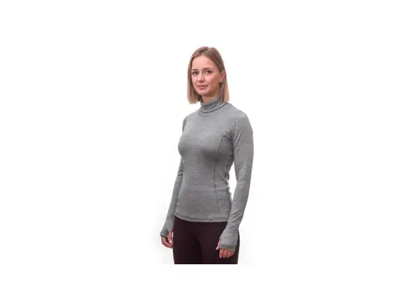 Sensor Merino Bold Roll Neck women's shirt long sleeve Cool Gray